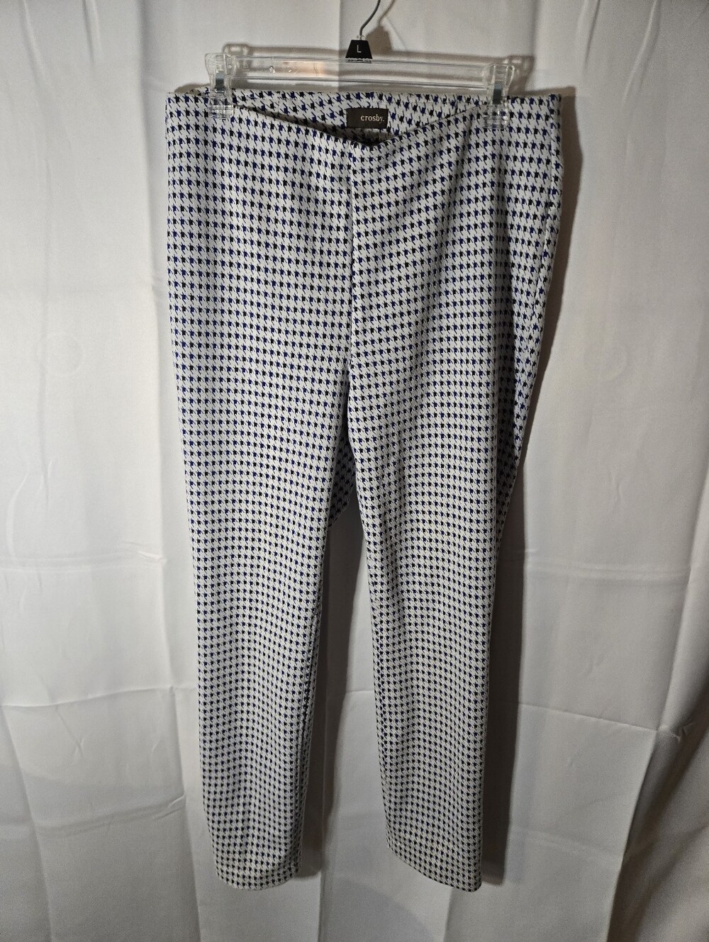 Crosby White and Blue Houndstooth Dress Pants